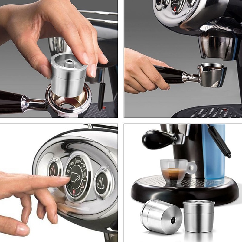 Compatible with Illy Coffee Machine Maker/Stainless Steel Metal Refillable Reusable Capsule Fit for Illy Cafe Capsule