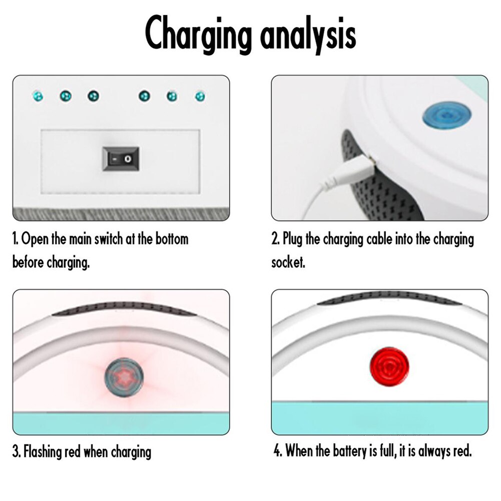 1Pc Rechargeable Home Automatic Smart Vacuum Cleaner Robot UV Disinfectioned Floor Dust Sweeper