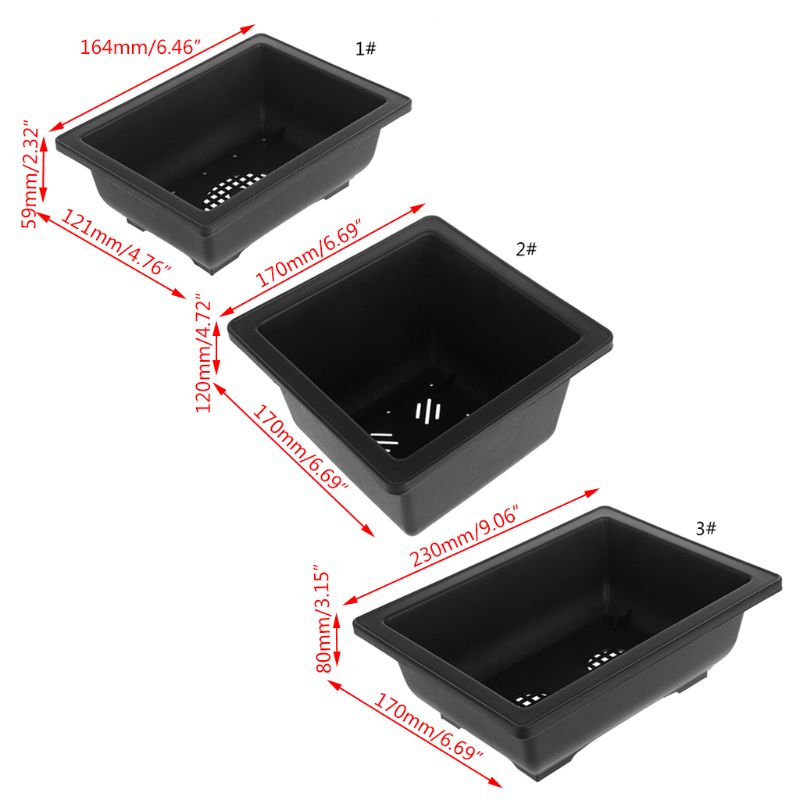 Flower Pot Imitation Plastic Balcony Rectangle Bonsai Bowl Basin Nursery Planter