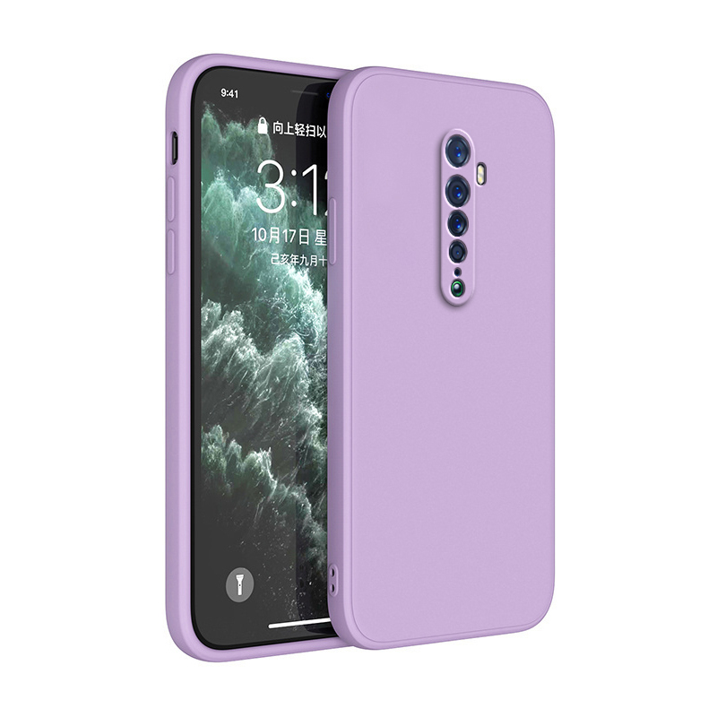 Funda Original para OPPO Reno 2 2F 2Z, protección de cámara, cuadrada, de silicona líquida Reno2, suave, de lujo, ultrafina, a prueba de golpes: nylon / Verde militar