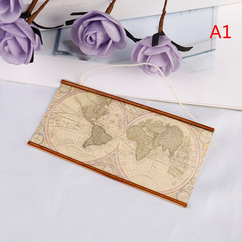 Mini Mappa Del Mondo di Simulazione Modello di Mobili Giocattoli per la Bambola Decorazione Della Casa 1/12 Miniatura casa delle bambole Accessori: A1