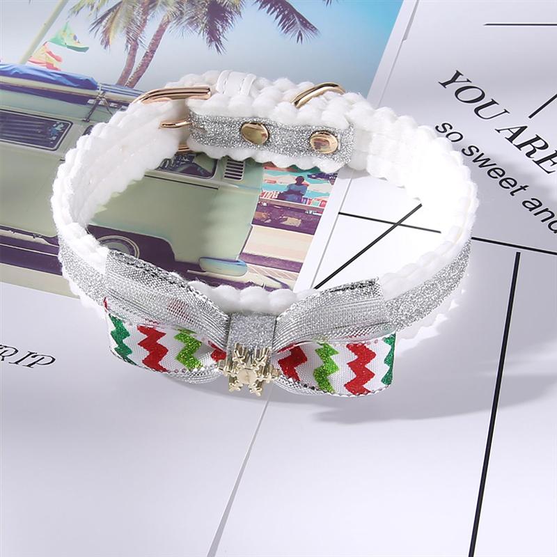 1 st julhalsband för sällskapsdjur rosett halsband snöflinga halskedja för husdjur katt kattunge hund