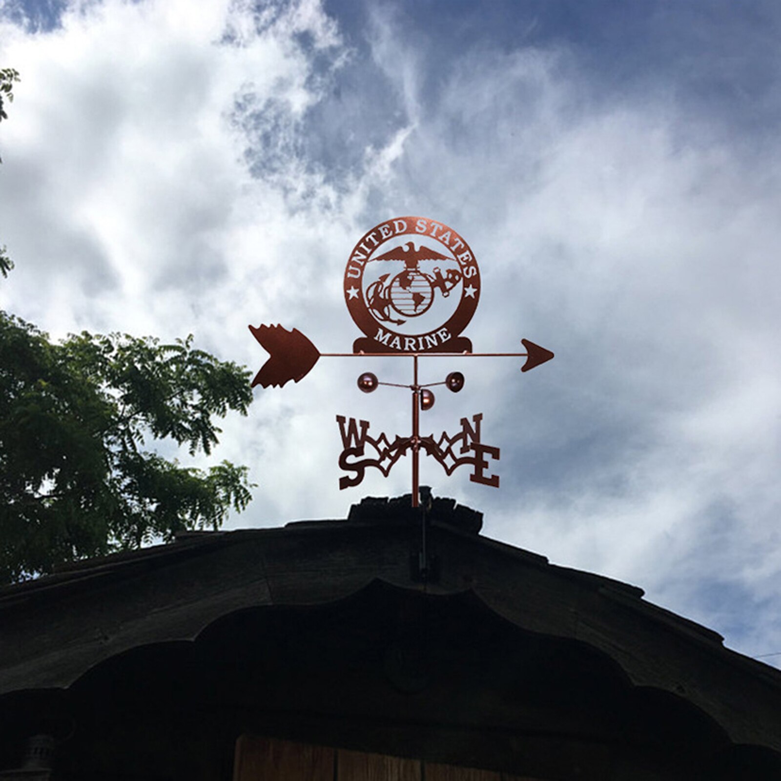 Weather Vane Owl Dog USA Marine Emblem Weathervane Ornament for Garden Mount Yard Decor