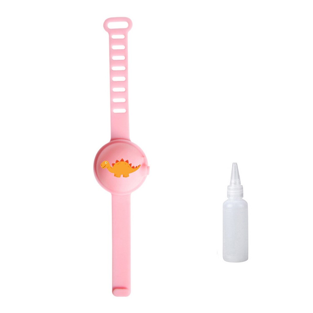 Hand Bracelet Dispenser Gel Holder Wristband Adult Kid Liquid Gel Storage Wrist Strap+Portable Dispenser Bottle: Pink