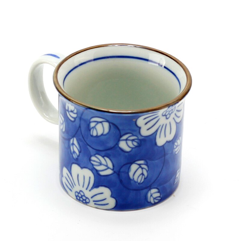 Coffee Cups Mugs Porcelain Tea Mug Ceramic Coffee Cups Set with Blue Flowers: B