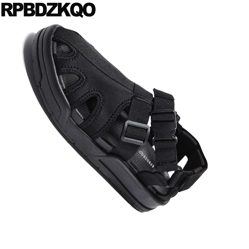 Mannen Gladiator Sandalen Zomer Romeinse Inheemse Sneakers Zwarte Gesloten Teen Ademend Strap Outdoor Sport Mesh Schoenen Mode Visser