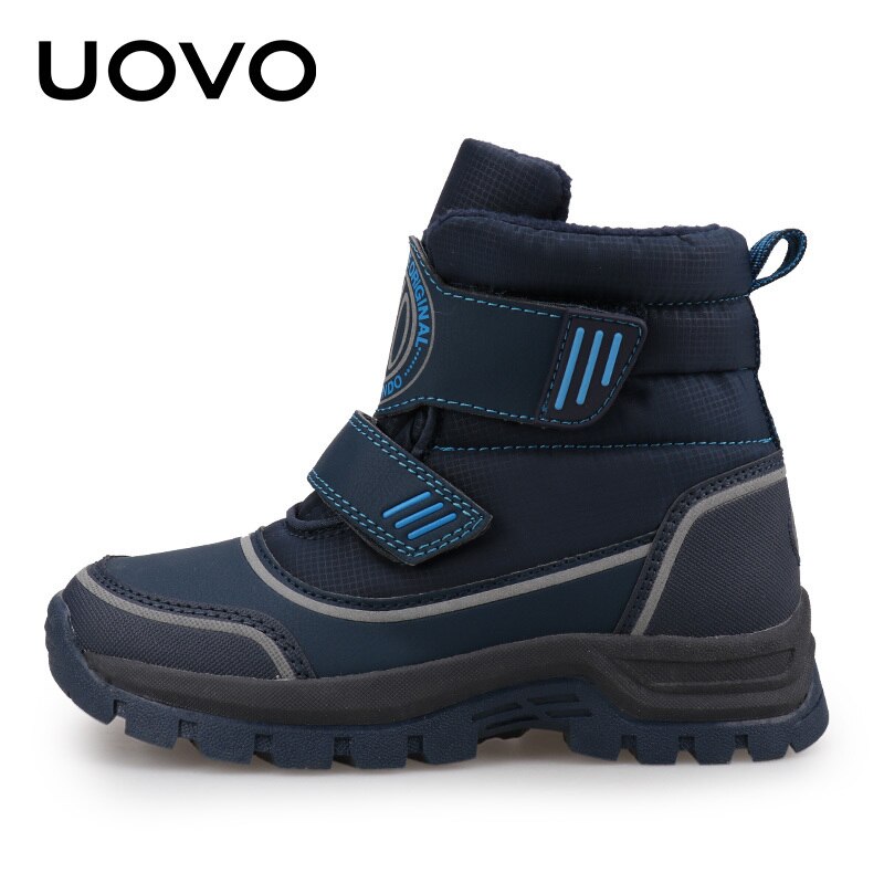 UOVO Kids Boots Hook-and-Loop Closure Sporty Kids Shoes Warm and Comfortable Boys Boots for eur size 26#-39#