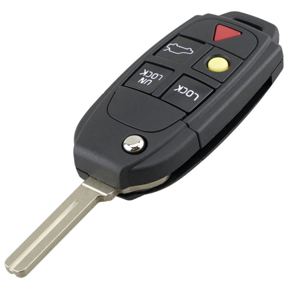 5 Buttons Flip Remote Key Case FOB Replacement Fit for VOLVO S60 S80 V70 XC70 XC90