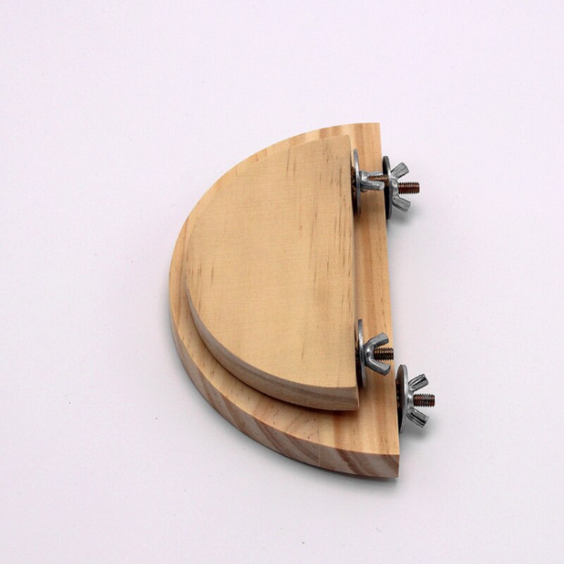 Plataforma de madera para loros y aves, tabla de estación para perchas y ramas de hámster, accesorios para jaulas de pájaros, plataforma de salto para pájaros semicirculares