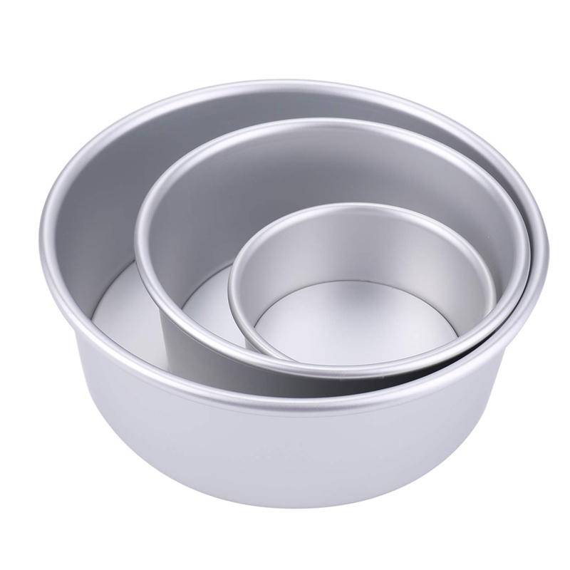 Round Cake Pan with Removable Bottom Anodized Aluminum Round Wedding Birthday Baking Cake Tin Cheesecake Pan Chiffon Cake Mold