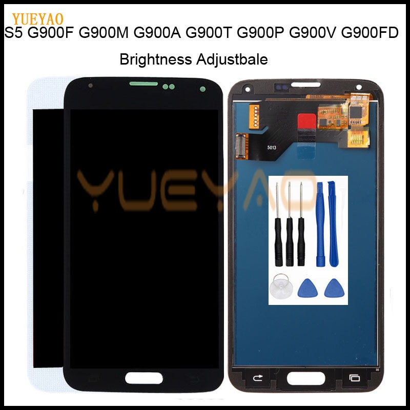 100% Test Lcd Voor Samsung Galaxy 4G S5 I9600 G900 G900M G900F Lcd Touch Screen Digitizer Vergadering Gratis tool