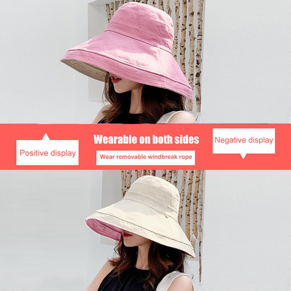 Newly Sunhat Women Summer Beach Wide Brim Sunscreen Outdoor Travel Hat Rolled Double-sided Fisherman Hat 19ing: Silver