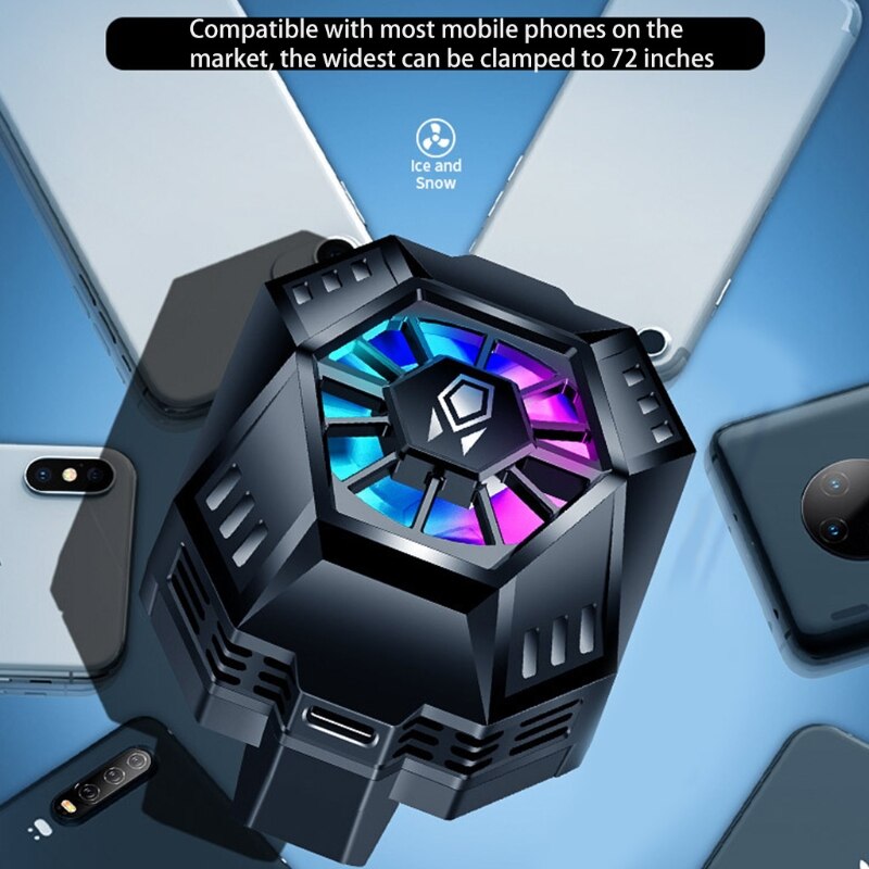 CellPhone Cooler Semiconductor Heatsink Phone Radiator for Android Phones Play Games Lives Watch Videos Black White
