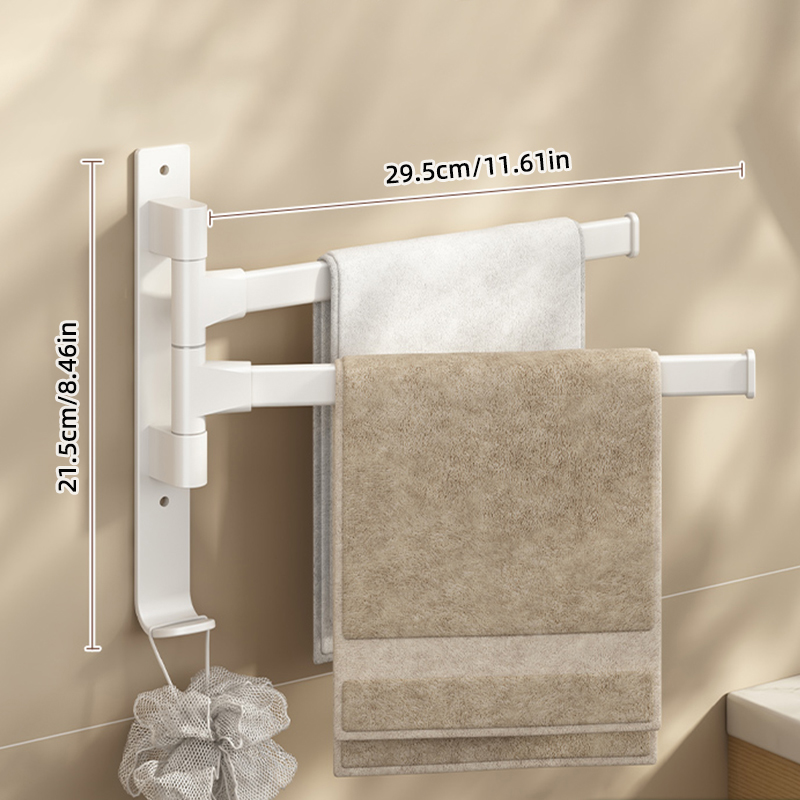 180° Rotatable Towel Holder Space Aluminum Shower Room Towel Hanger Multifunctional Storage Organizer For Bathroom Accessories