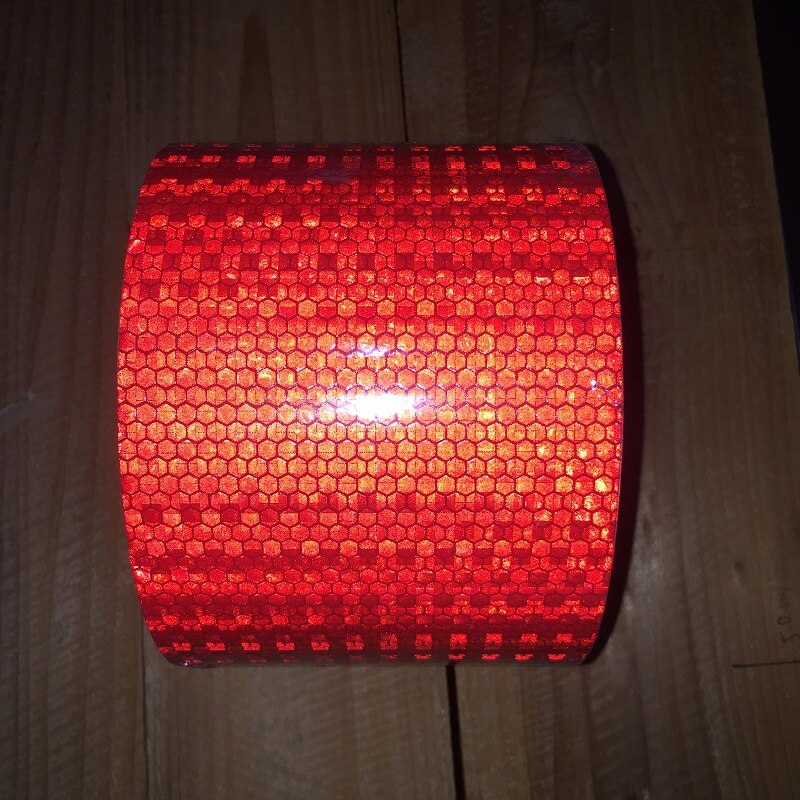 10cm højlys pvc reflekterende sikkerhed advarselstape vejtrafik byggeplads selvklæbende reflekterende vejskilt: Rød 10cm