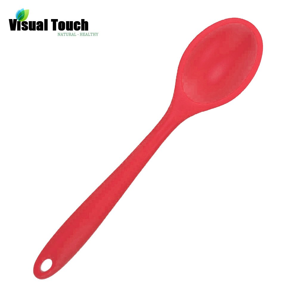 Visual Touch-cuchara de silicona de cocina, 27cm, mango largo grande, cuchara mezcladora para hornear, cucharón, utensilio de cocina de silicona de grado alimenticio