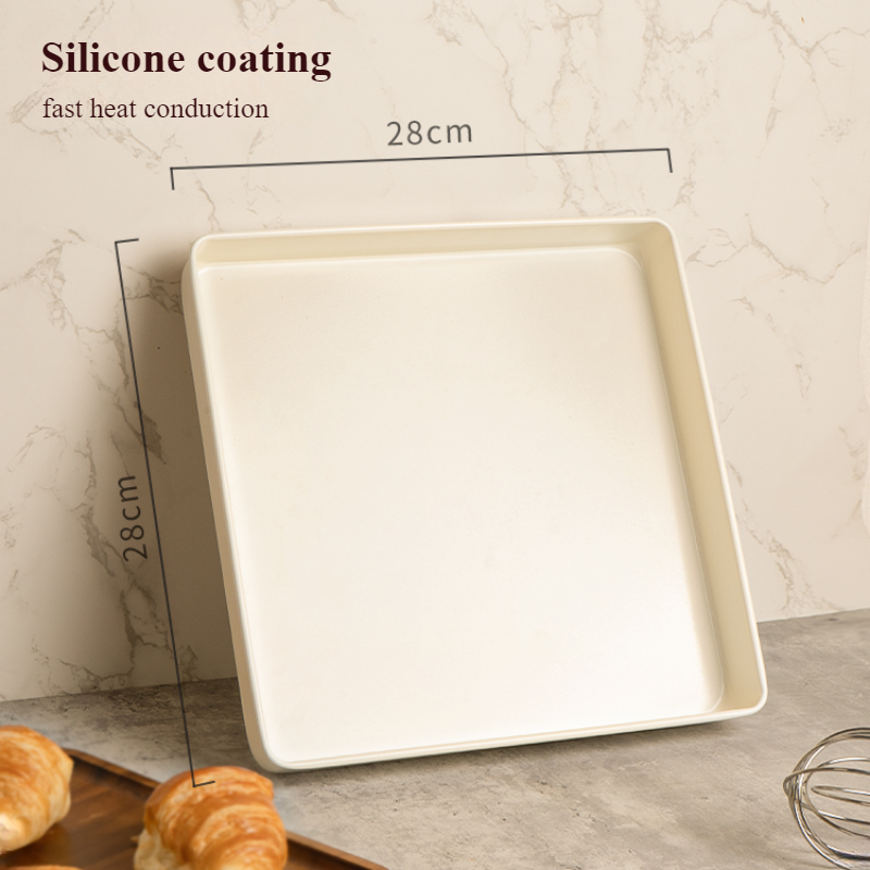 Zackoo 28x28cm stampo per rotolo di torta antiaderente teglia da forno in acciaio al carbonio stampo forno casa oro bianco stampi per pasticceria piatto quadrato tortiera: Luce Verde