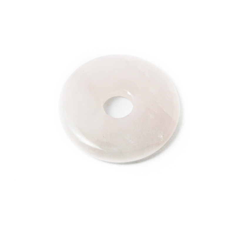 Top 30mm Natural Stone Pendant Circle Round Disk Beads Hole 8mm 1pcs Charms For DIY Summer Choker Stone Necklace Jewelry: Rose Quartz