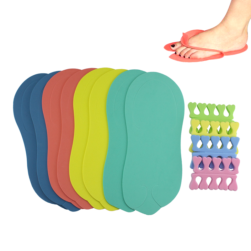 Tongs jetables en mousse de , 6 paires, pour pédicure Spa, couleurs assorties, outil de soins des pieds,