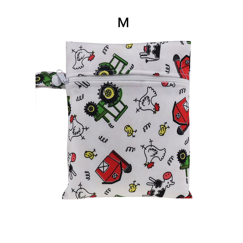 Printed pocket diaper bag waterproof reusable wet bag PUL travel wet dry bag minimum size 25x20cm diaper bag