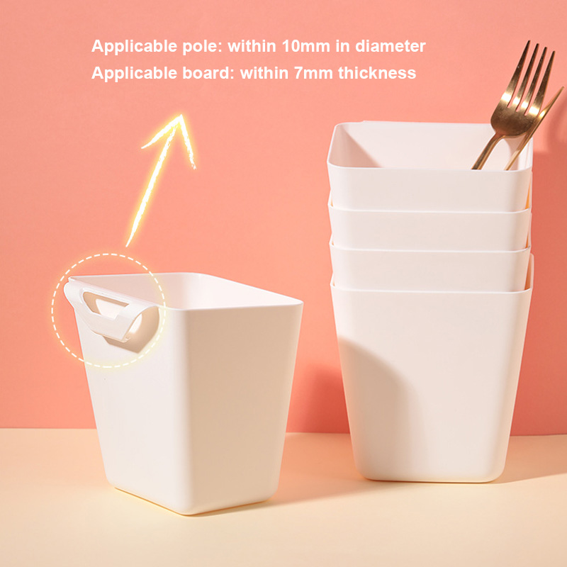 Contenedor de almacenamiento de plástico montado en la pared para el hogar, cesta multifuncional de colgante, para cocina, escritorio y oficina