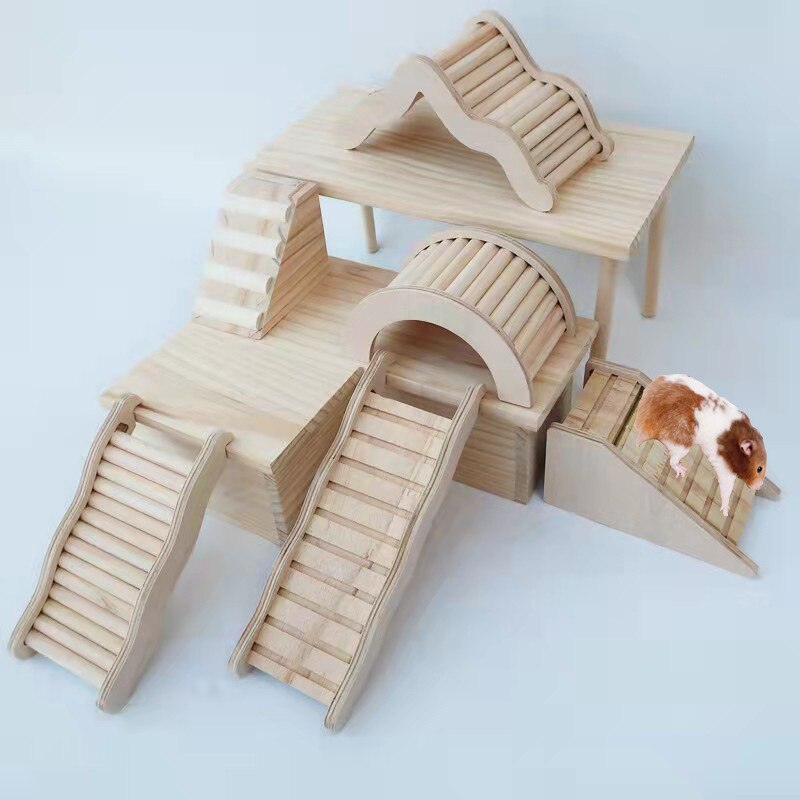 Natural Wooden Hamster Ladder Small Pet Climbing T... – Grandado