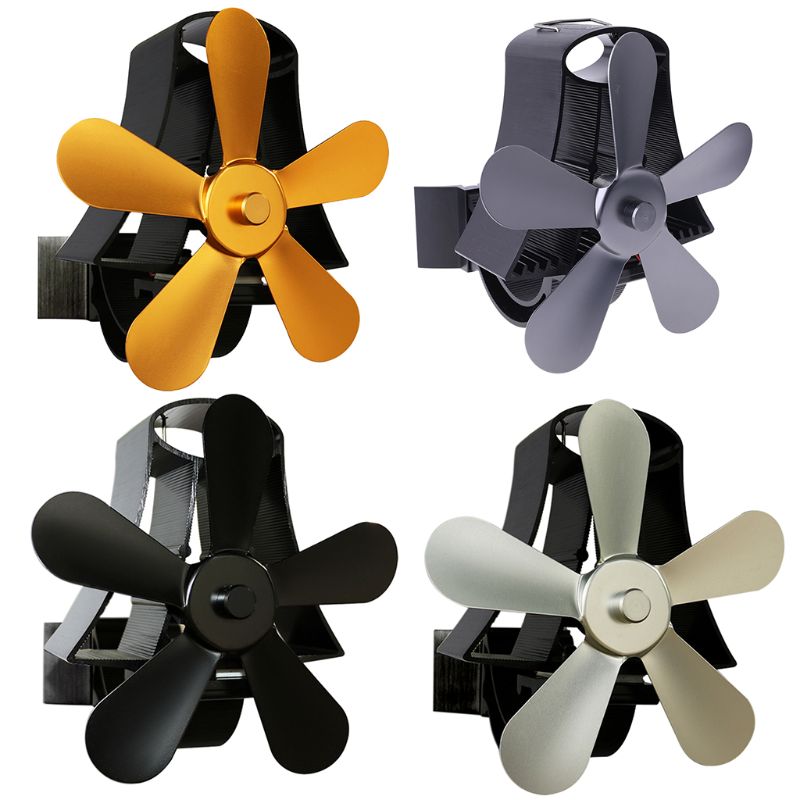 N84C-ventilador de pared para quemador de madera, sistema de ventilación alimentado por calor con 5 aspas, con distribución silenciosa, Ecofan