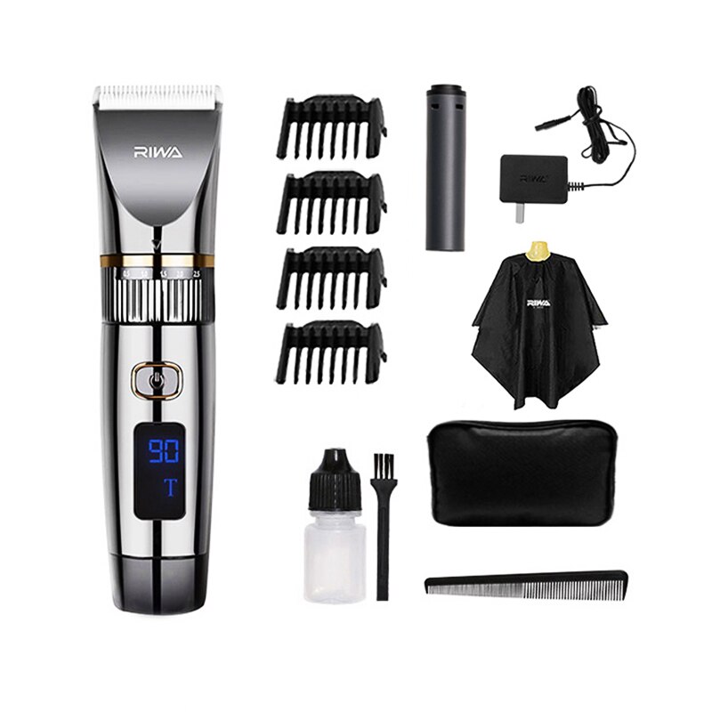 Xiaomi RIWA elektryczna maszynka robić strzyżenia włosów o zmiennej prędkości odnośnie-6305 potężna moc drobny frez ze stali głowica z ekranem doprowadziło zmywalny niski poziom hałasu: XM-YP-347-6501T