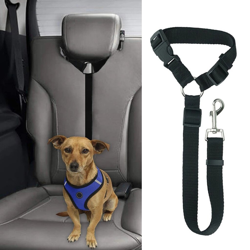 Hond Kat Veiligheid Seat Belt Riem Auto Hoofdsteun Restraint Verstelbare Nylon Hond Hoofdsteunen Voertuig Veiligheidsgordels Harness Pet Accessoires