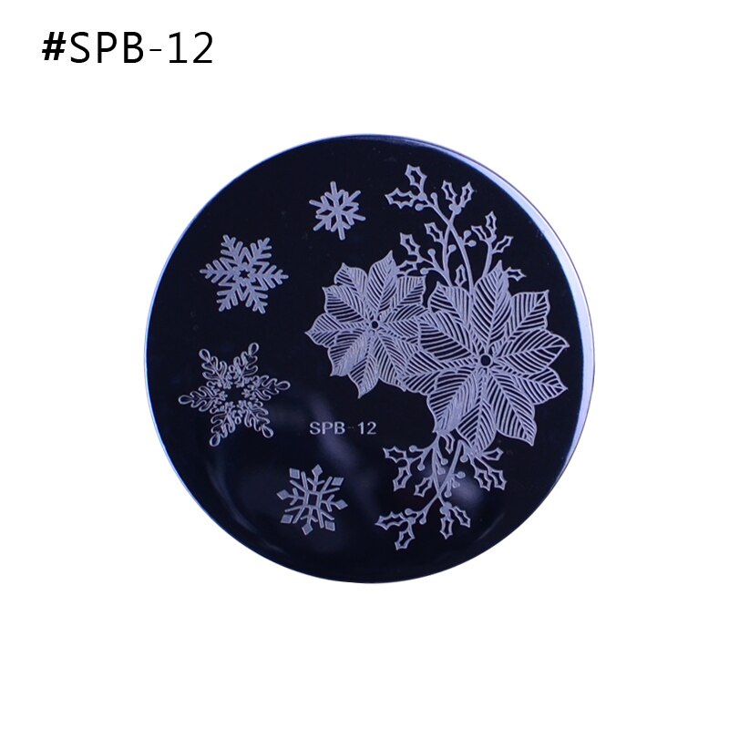 Christmas Nail Stamping Plates Nail Stamp Polish Image Nail Art Image 55mm Stamp Stamping Manicure Template Tools: SPB-12