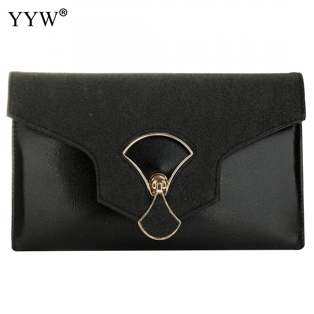 Gold Evening Clutch Tassen Voor Vrouwen Lederen Luxe Portemonnees Handtassen Vrouwelijke Avondtassen Kleine Wedding Party Bag: black