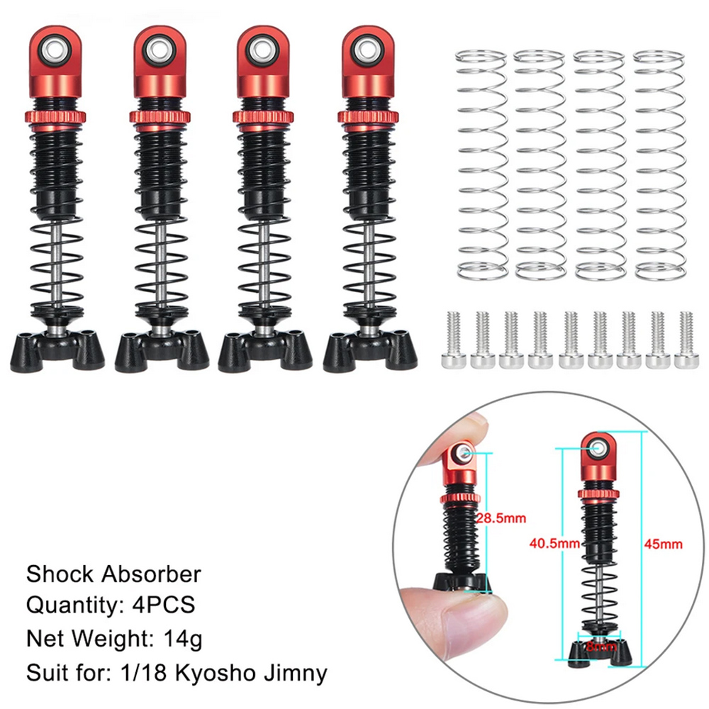 AXSPEED-Adaptador de cubo de rueda hexagonal de contrapeso de latón para coche teledirigido, amortiguador, torres, enlaces, neumáticos de goma para actualización de Kyosho Jimny 1/18: Gris claro
