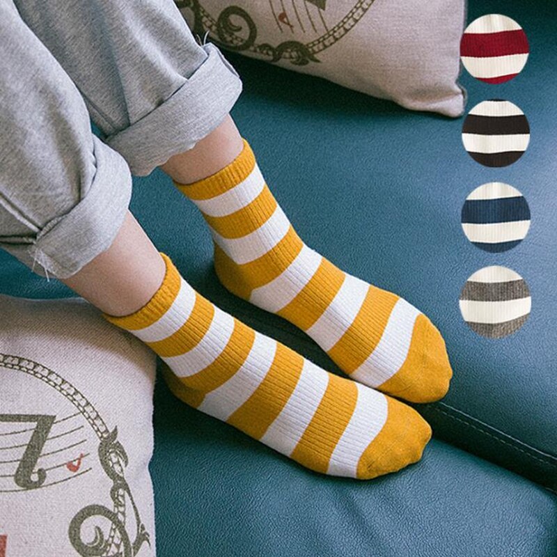 Korean Style Socks Woman Spring Autumn Kawaii Stripe Cotton Japanese Harajuku Short Sock for Girls, Woman Clothing