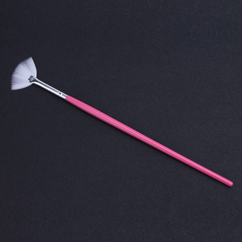 Pincel para uñas arte abanico en forma de abanico, limpieza de polvo, brocha rosa para efecto degradado, para crear manicura, 1 Uds.