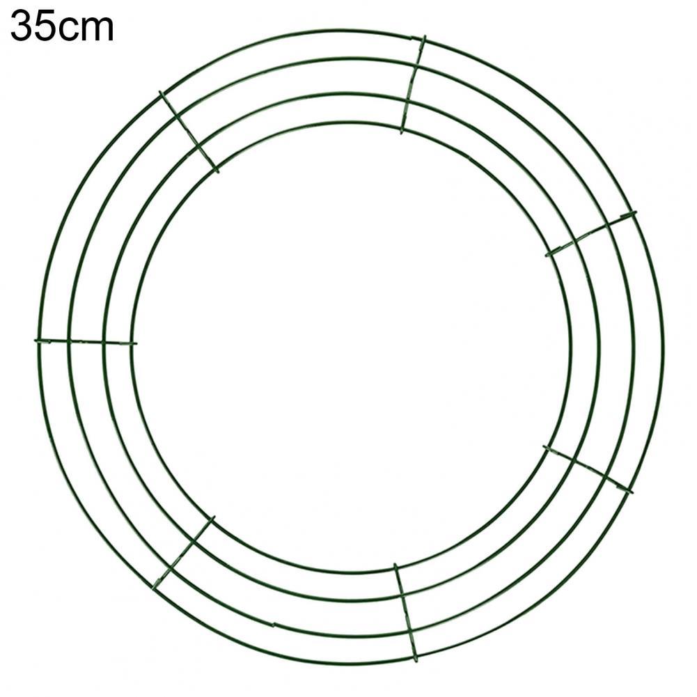 Metal Wreath Frame Sturdy Rust-proof Rust-proof Wire Wreath Form for Garden Wreath Frame Wire Wreath Form:  Green 35cm