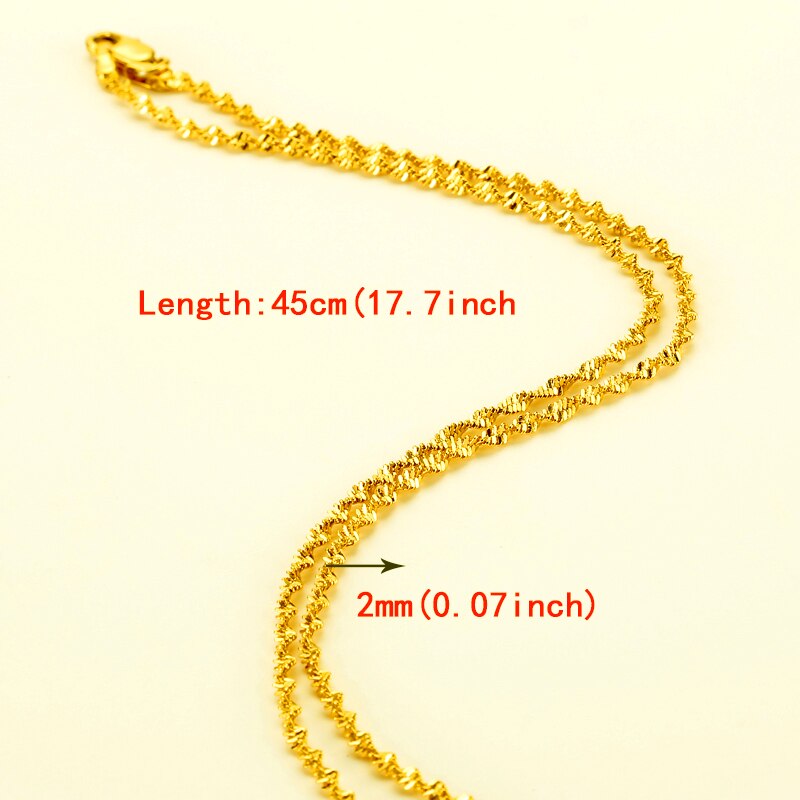 Water-Wave Keten Ethiopische Kettingen Voor Vrouwen Gouden Kleur Koper Mode Afrika Sieraden