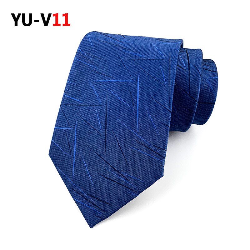 8cm Neck Ties for Men Casual Plaid Suits Tie Gravatas Blue Mens Neckties for Business Wedding Men Ties Men: YU-V11