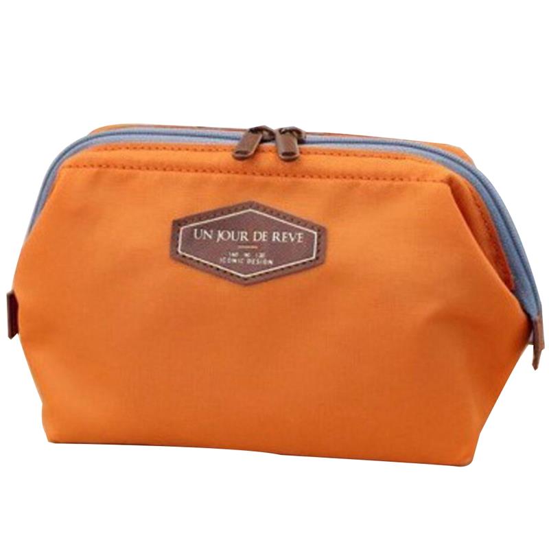 Lässig Frauen machen-hoch Tasche Kosmetik Tasche Kupplung Handtasche Geldbörsen fallen Schönheit Kosmetik Tasche Veranstalter machen-hoch Tasche Für Reise: Orange