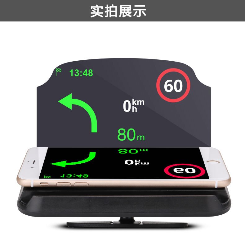 Hud head-up display estilo do carro hud display criativo suporte de navegação móvel novo suporte do veículo universal telefone head-up