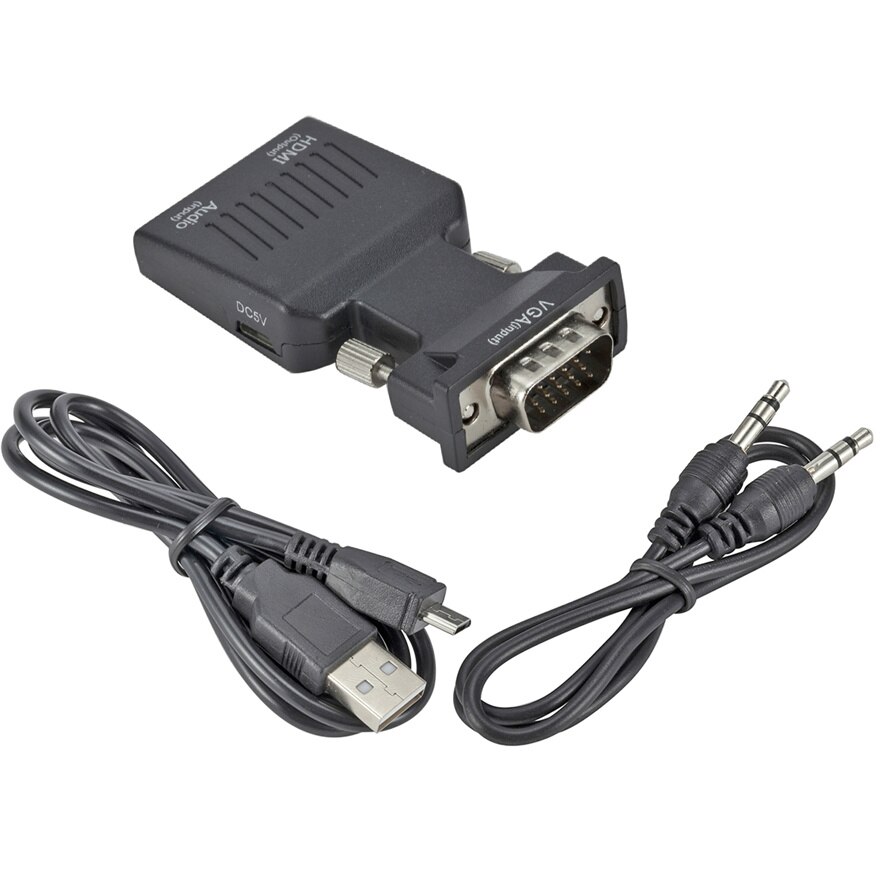 Grwibeou Vga Naar Hdmi Converter Adapter 1080P Vga Adapter Voor Pc Laptop Naar Hdtv Projector Video Audio Hdmi-compatibel Naar Vga