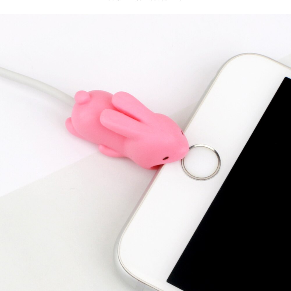 Cute Animal Bite USB Cable Protector Data Line Cord Protector Case Cable Winder Cover For iPhone X Android Charging Cable