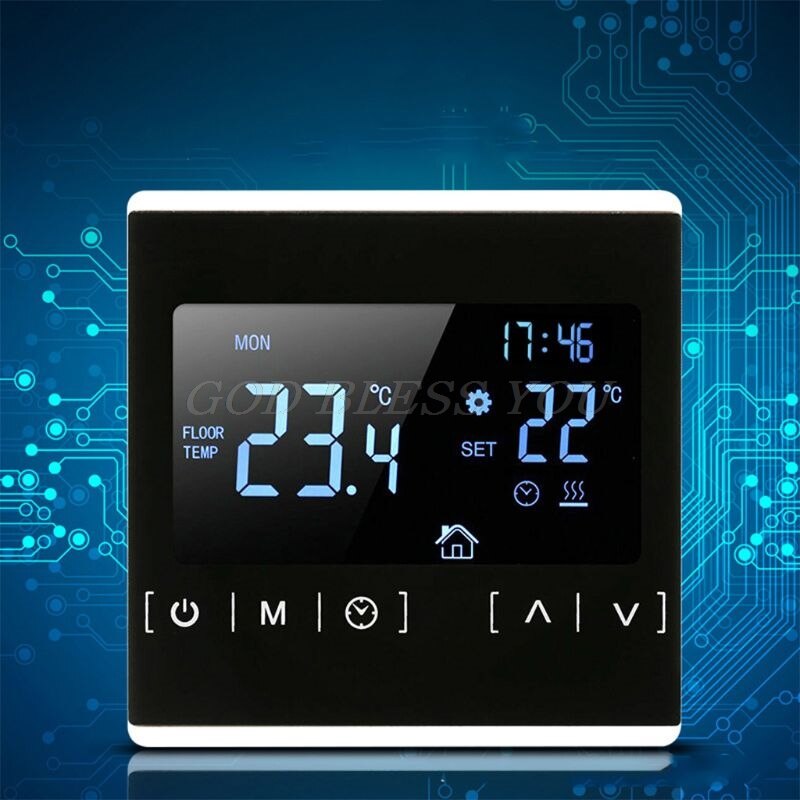 LCD Touch Screen Thermostat Electric Floor Heating System Water Heating Thermoregulator AC85-240V Temperature Controller