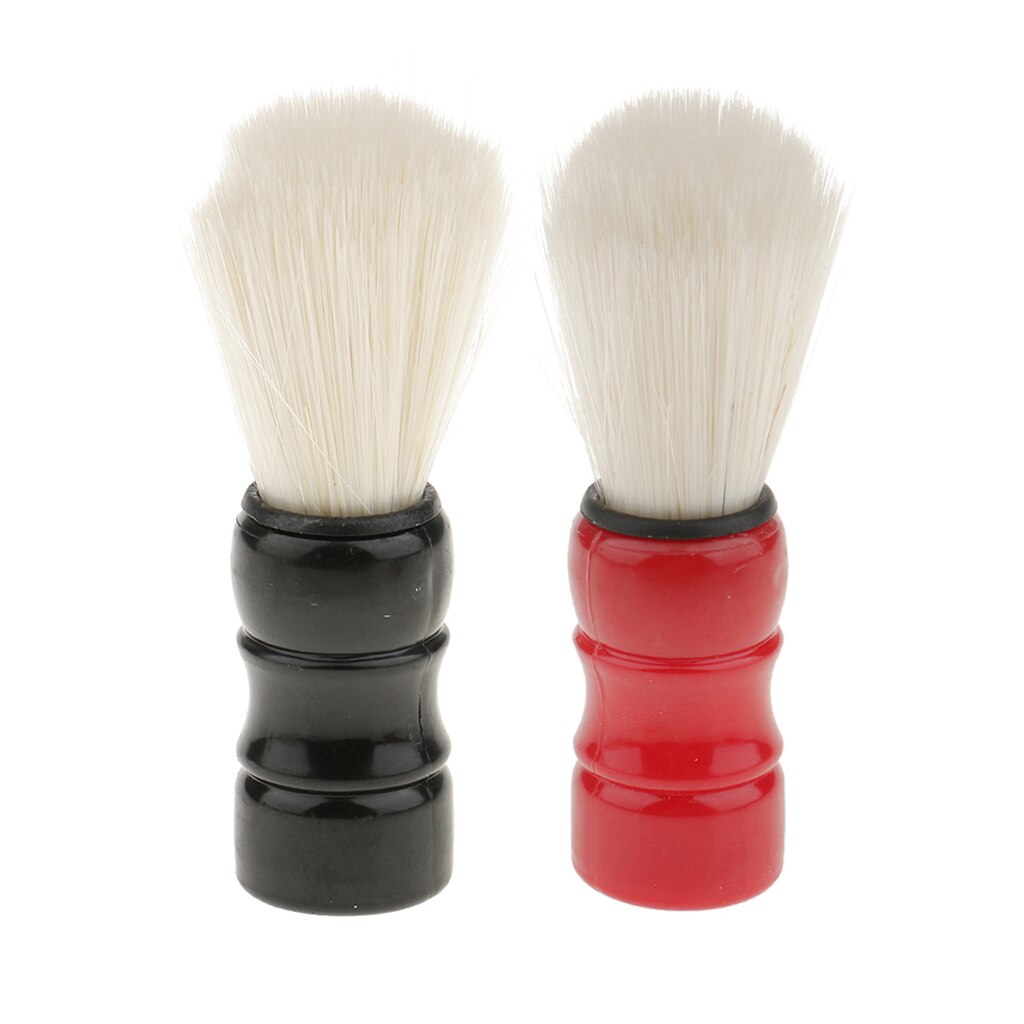 2 stuks heren salon kapper scheerkwast baard gezichtsborstel snor borstel rood / zwarte handgreep