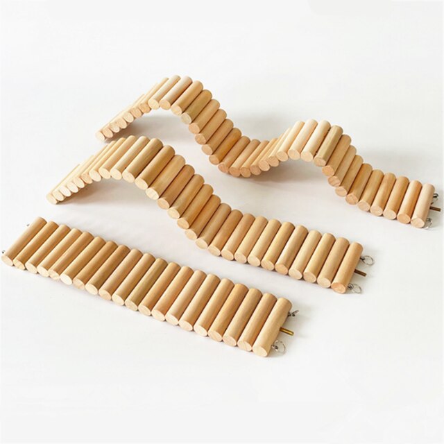Foldable Woven Grass Rabbit Nests Pet Hamster Guinea Pig Cage House Chew Toy Breathable Summer Straw Small Animal Grass Nest: 3PCS Hamster Bridge