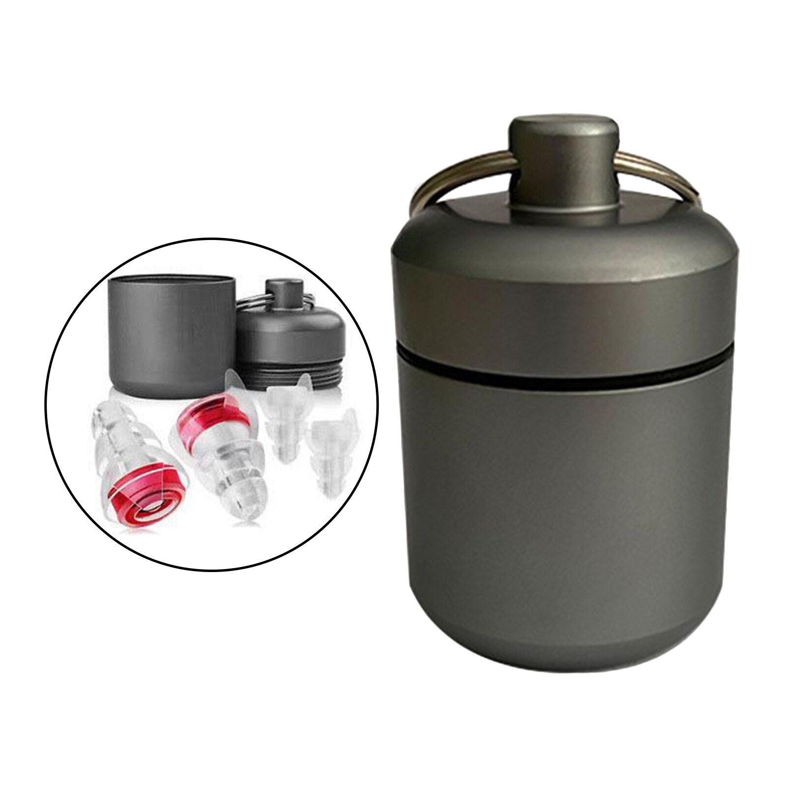 Waterproof Aluminum Pill Box Case Container Keychain Pill Carrier Metal Pill Container Mini Pill Box Organizer: Matte grey