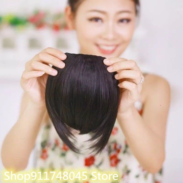 Ladies Thick Hair Neat Air Bangs Clip Hair Bangs With Sideburns Fringe Front Hairpiece