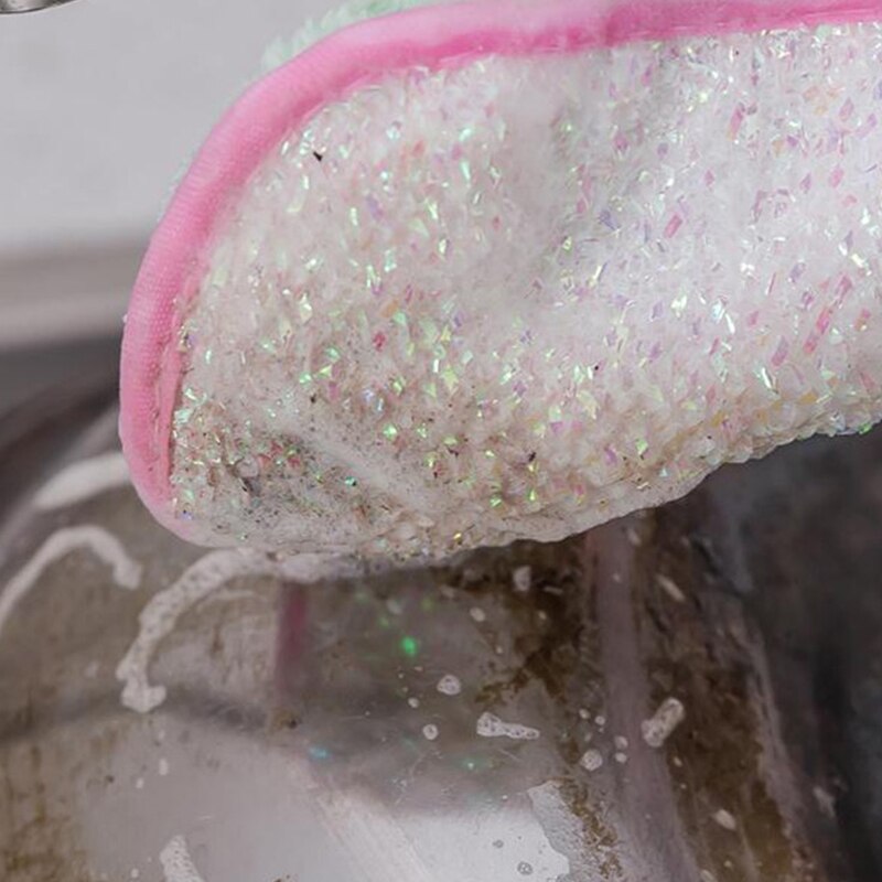 Dish Towel Bamboo Fiber Kitchen Cleaning Tool Cloths Double Sided Antibacterial Dishcloths Washing Scrubbing Sponges