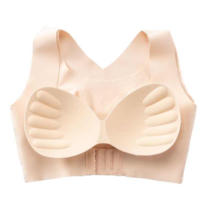 Women Sexy Underwear Push Up Bras For Support Chest Bustier Removable Chest Pad Bralette 3 Row Hooks Shaper Seamless Brassiere