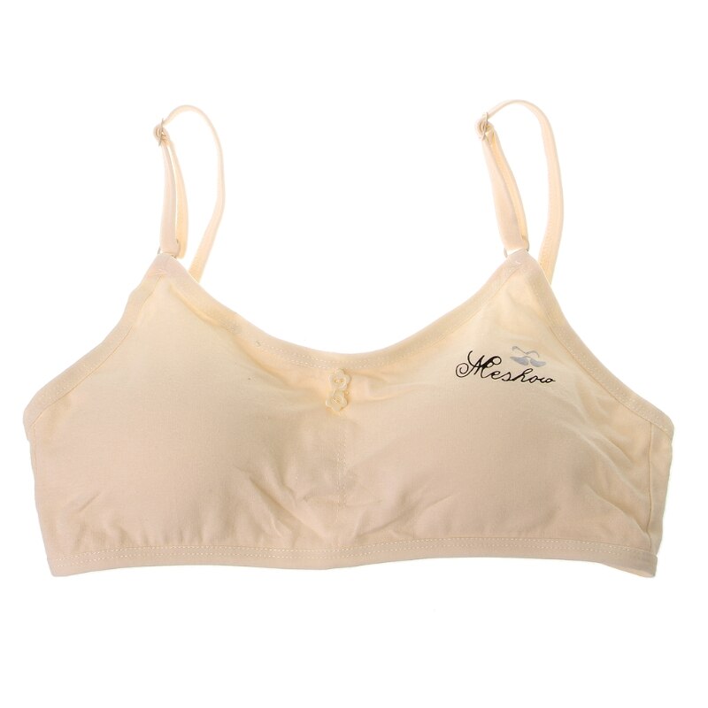 Tienerondergoed katoenen letterprint bh voor jonge meisjes voor yoga sporten hardlopen aangepaste verwijderbare spons pads als trainingsbh: Oranje