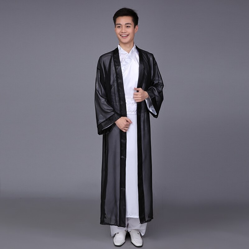 Kinesisk national hanfu sort oldgammel kina kostume hanfu mænd tøj traditionelt national tang jakkesæt scene cosplay kostumer